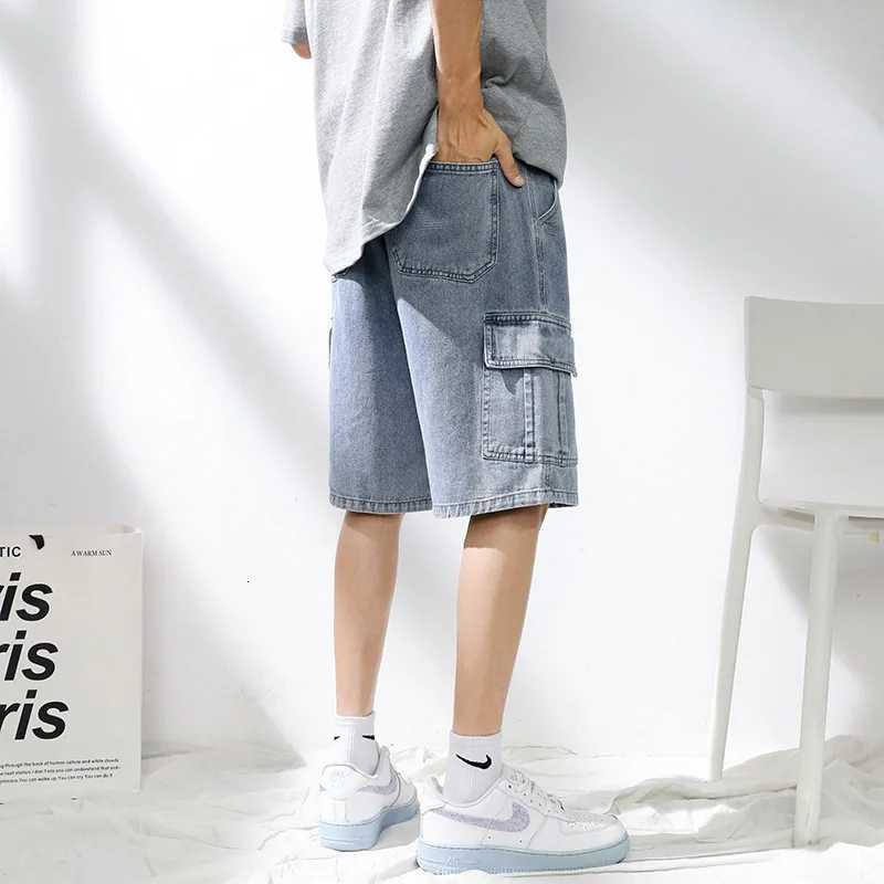 2025 New Denim Shorts for Mens Summer Thin Loose Breathable Pentagram Pants Trendy Versatile Casual Mid length Versati Y250814