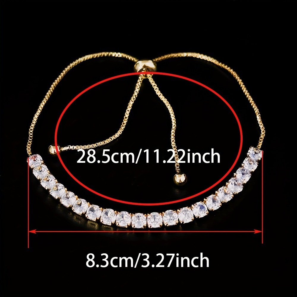 New Round Synthetic Zircon 4mm Pull Bracelet for Women S4803