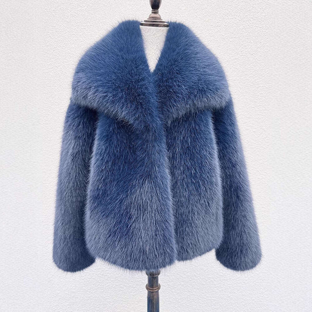 Fur big collar artificial fur coat fashionable imitation fox fur fur coat fluffy plush women's clothing