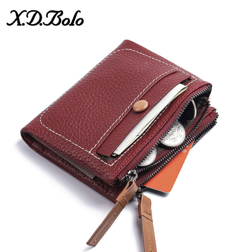 2020 New Women's Short Korean Style Double Zipper Coin Purse Multi-Card Slot Ladies' Wallet designer wallet B5 B5