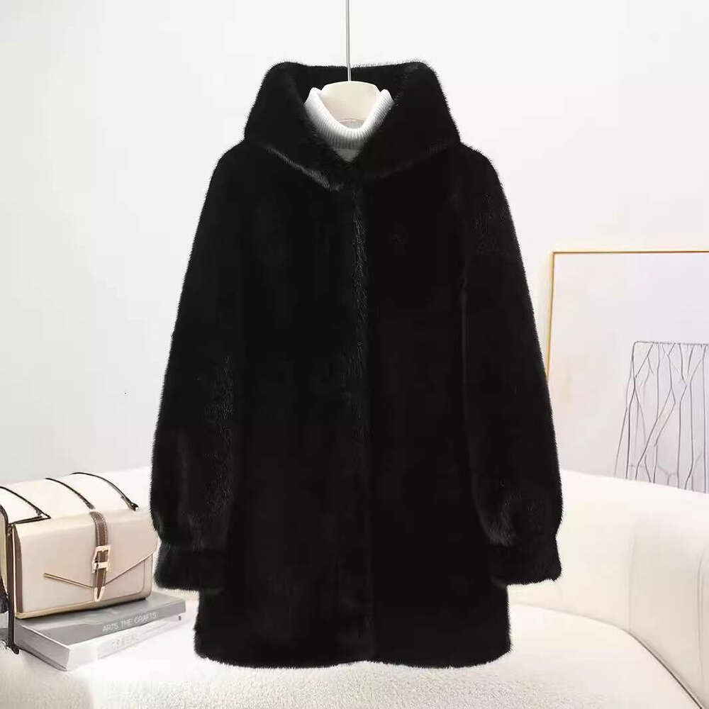 Clothing Autumn And Winter Veet Eco Friendly Fur Women's Mink Hooded Young Medium Length Coat 20250815