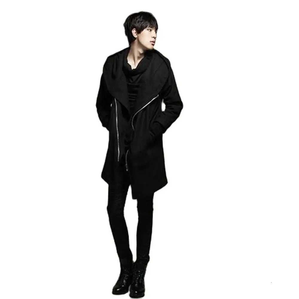 Men Cloak Coats Streetwear Hooded Black Long Sleeve Trench Men Cape Outerwear Punk Style Irregular Hip Hop Jackets Spring S-4XL W250815