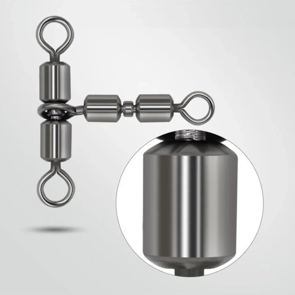 DNDYUJU 10pcs High Speed Rotation Double Connector Fish Hook Split Line Swivel Rolling Swivels Tackle Fishing Accessories 250807