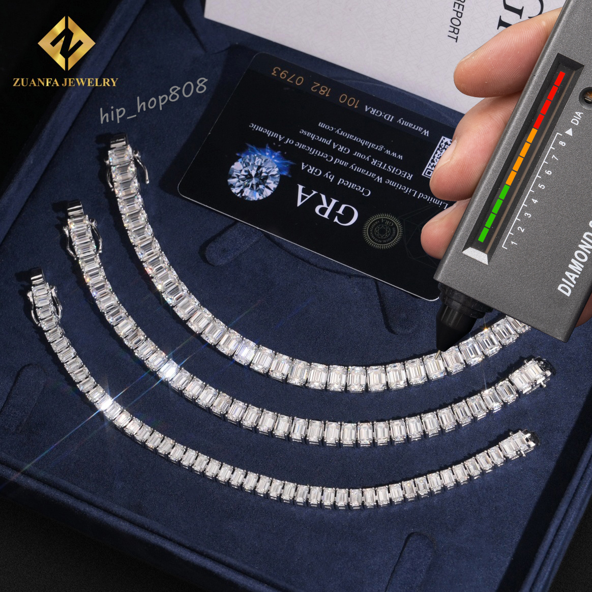 Pass Diamond Tester 7mm Tennis Bracelet 925 Solid Silver Men Women Hip Hop Bracelet VVS Moissanite Tennis Bracelet