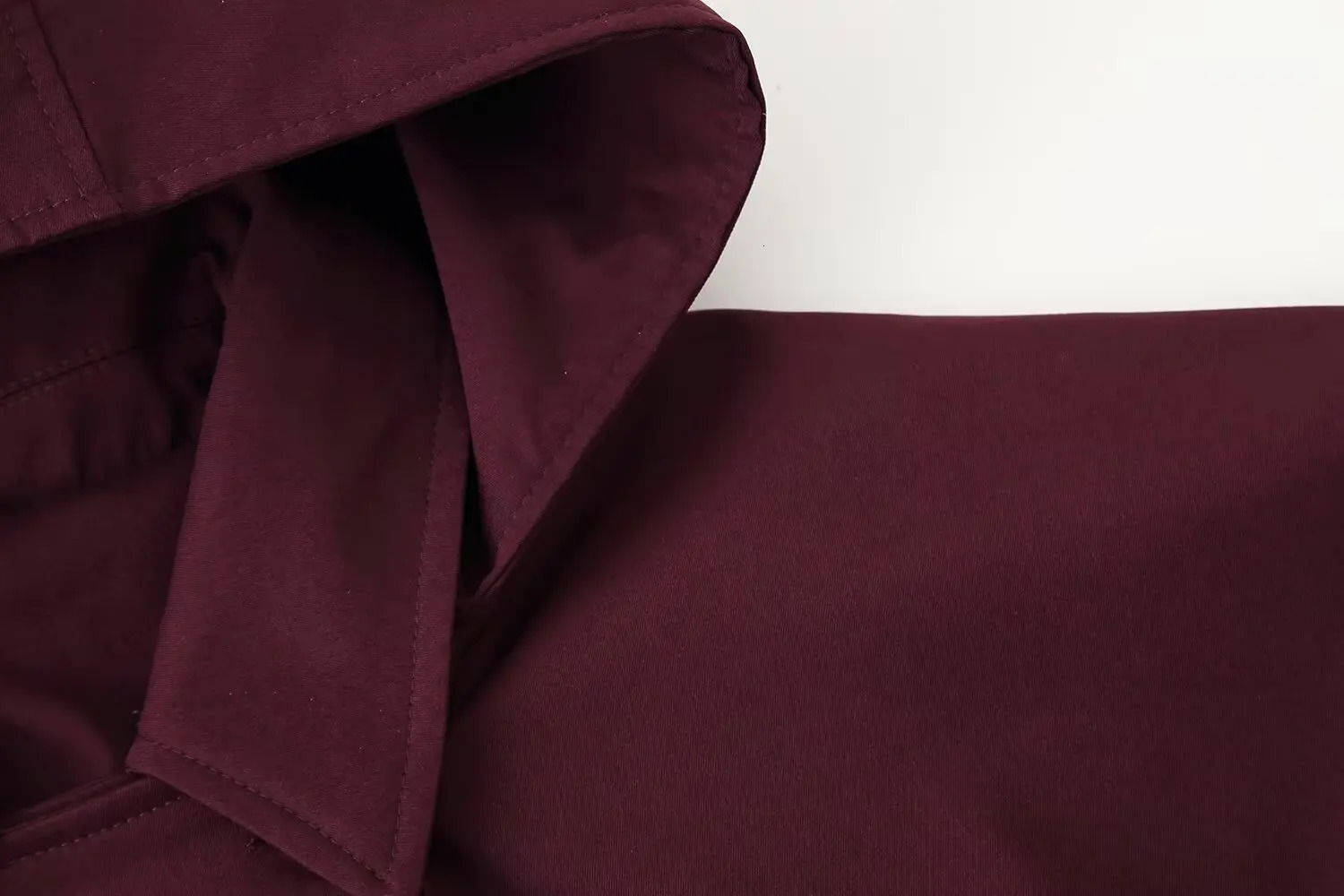 Spring 2025 womens versatile lapel singlebreasted long sleeve pocket hooded windbreaker jacket 250805