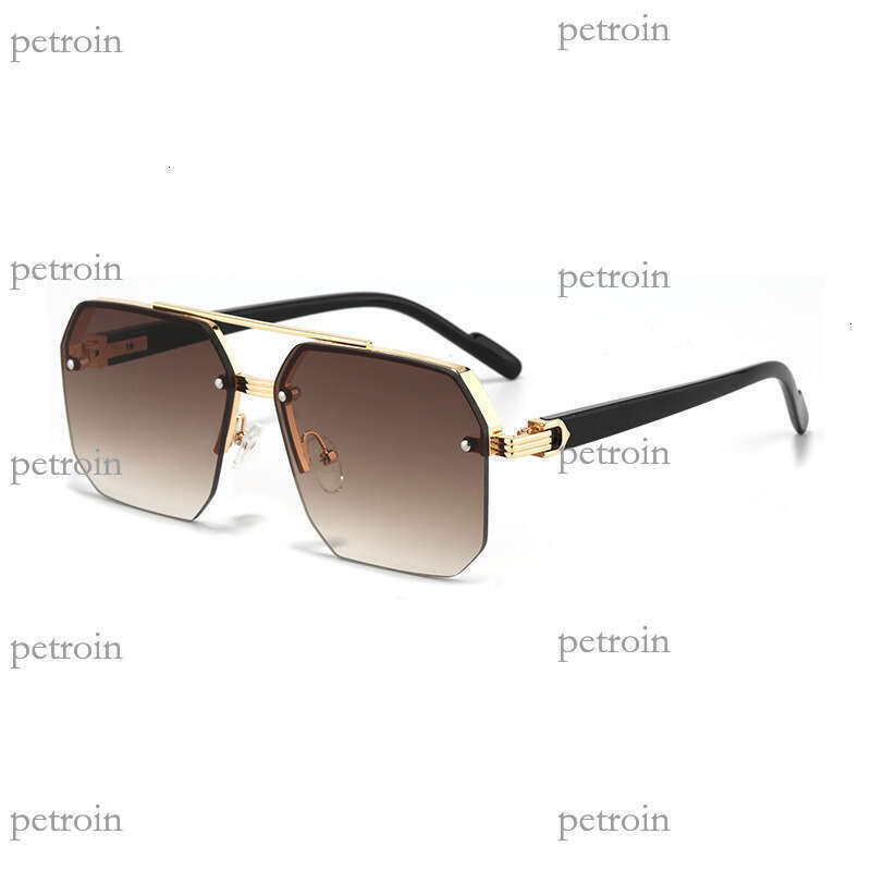 New Frameless Fashion Metal for Men and Women, Unique High-end Square Street Style Driving UV Protection Sunglasses Trend