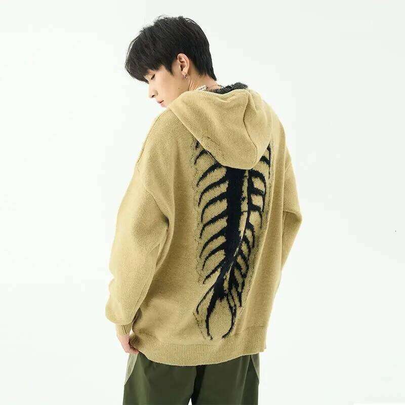 Designer Clothing 2025 American Centipede Pattern Vibe Hooded Retro High Street Ins Men And Women Trendy Sweater