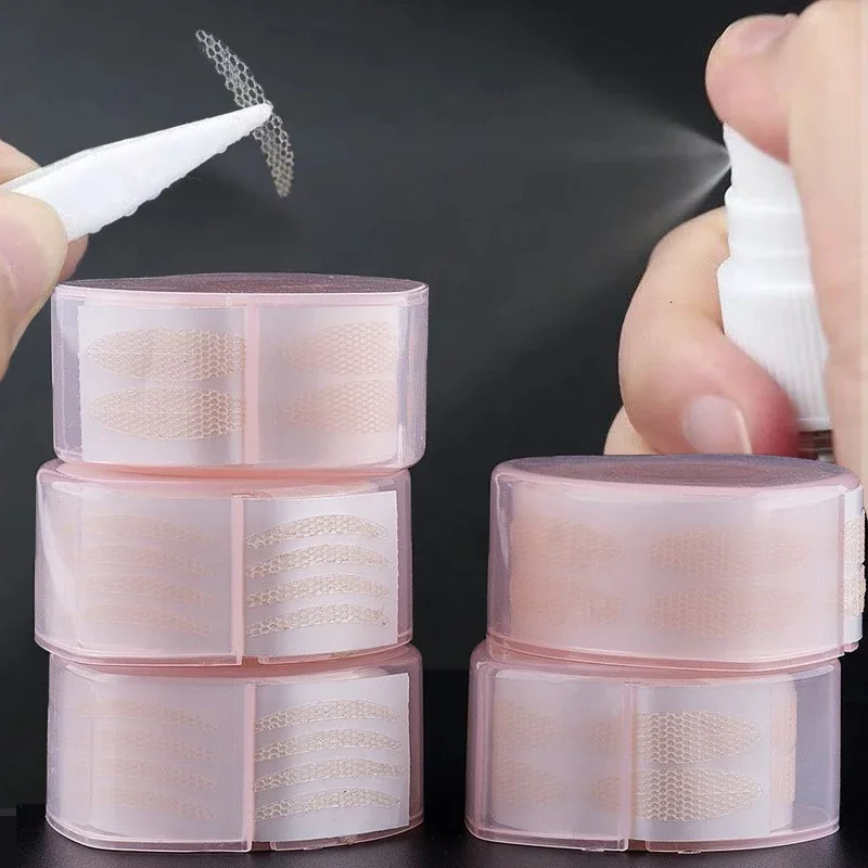 Clear Self-adhesive Double Eyelid Tape with Water Invisible Lace Mesh Eyelid Paste Sticker Olive-shaped Big Eyes Makeup Tool 250811