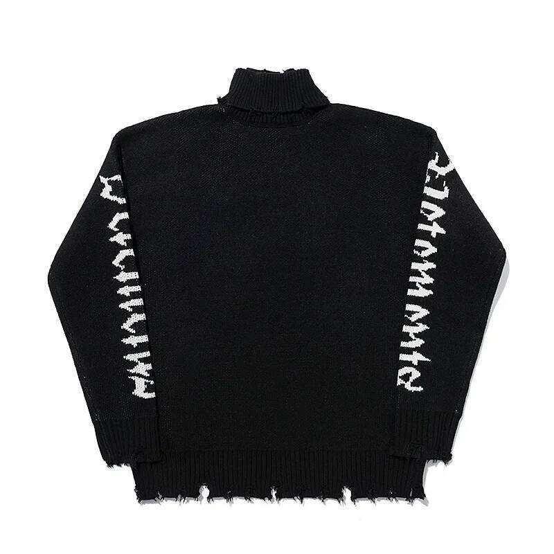 Designer Clothing 2025 2022 Autumn/Winter New Vtm Irregular Destruction Double Sleeve Venetian Texture Letter Men Women Polo/Turtle Neck Sweater