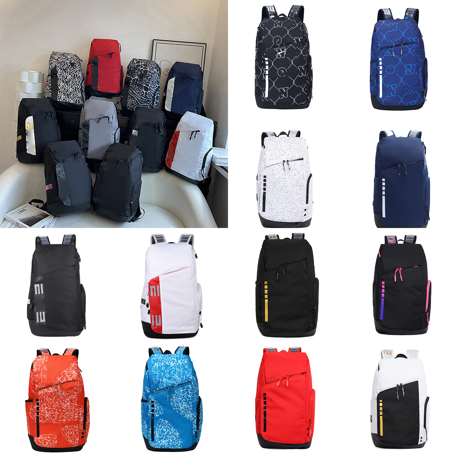 Designer Men's Air Cushion Backpacks Large Capacity Sports Basketball Training Backpack School Bag Lightweight Computer Backpack Women
