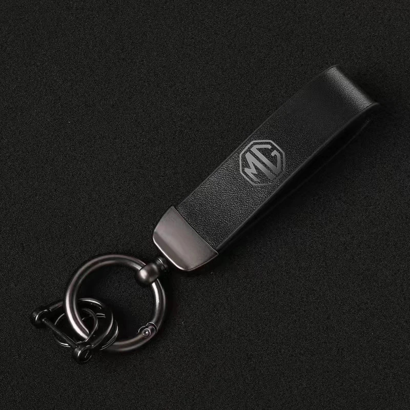 Leather Carbon Fiber Car Rings Keychain Zinc Alloy Keyrings For MG with car accessories 250811