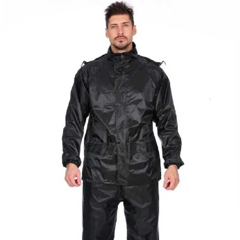 Black Motorcycle Black Adult Raincoat Waterproof Rain Gear Suit Men Outdoor Pants Set Hiking Rainwear Raincoat Women Windbreaker Y250814