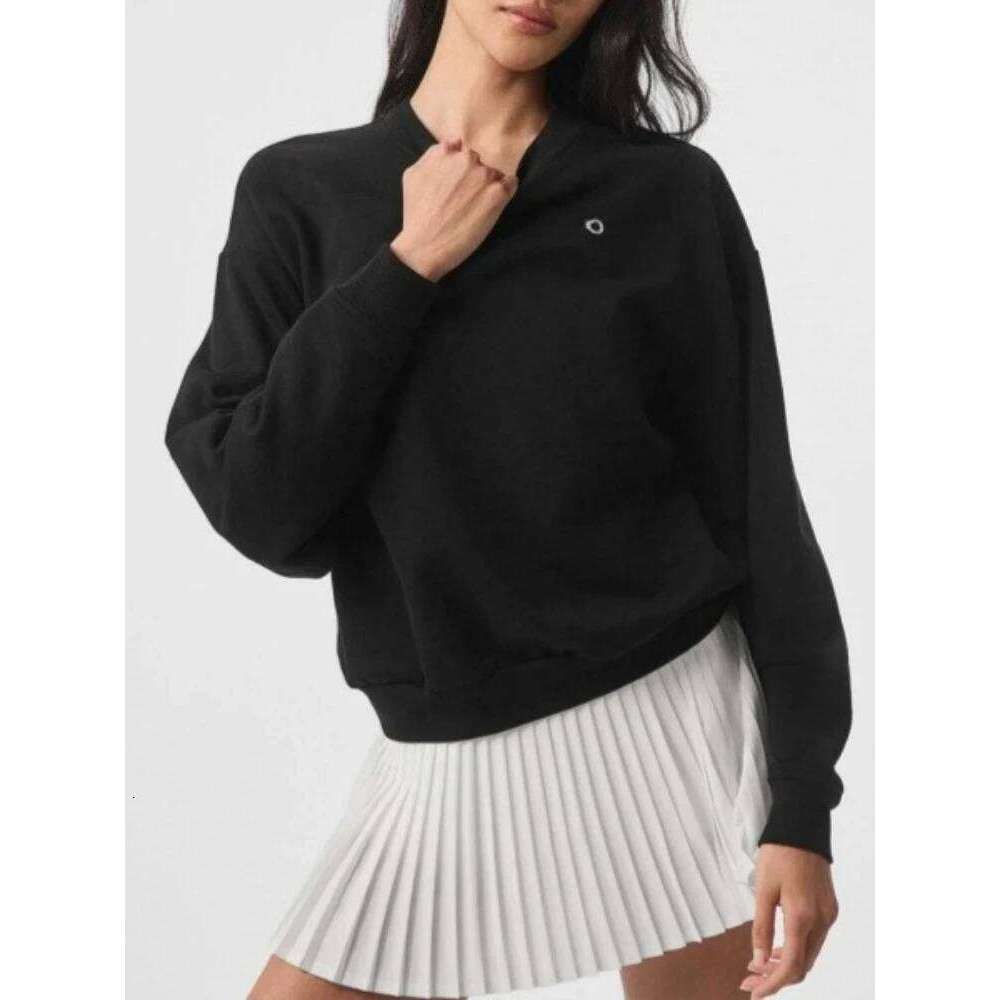 Women's Sweatshirts O Neck Solid Black Red Classic Letter Loose Casual Sports Pullovers Fashion Long Sleeve Hoodies For Women