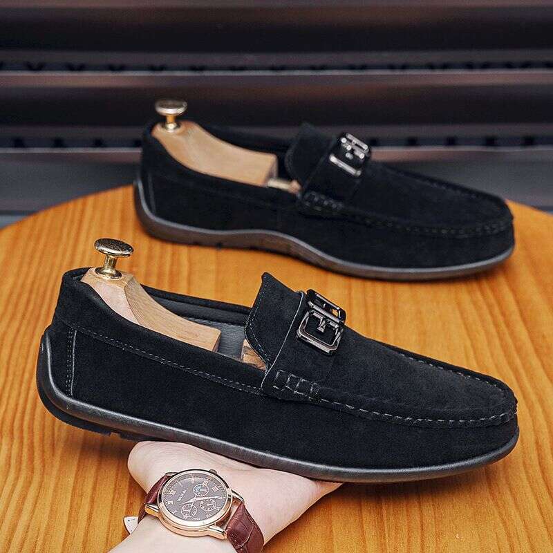 2025 Autumn New Bean Men's Soft Sole Leisure Fashion British Business Lefu Shoes Live Broadcast 8028