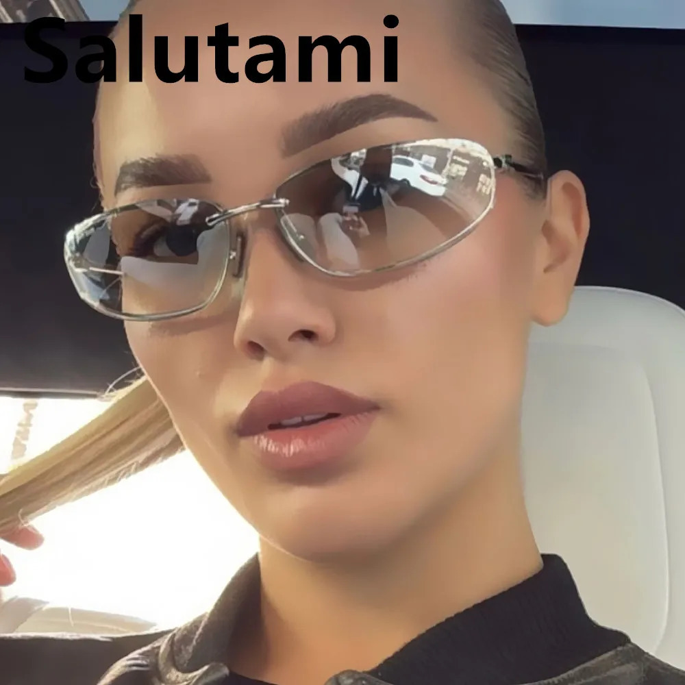 Y2K sunglasses for women men vintage alloy small square hip hop sun glasses ladies silver mirror sexy shades driving eyewear 250812