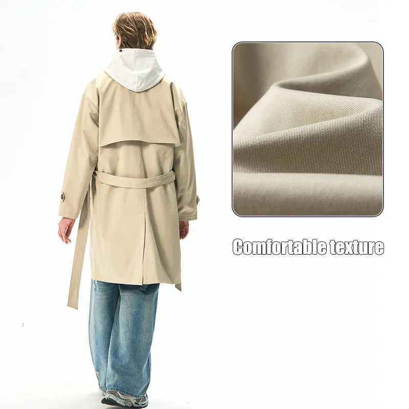 Mens Spring Jackets Mens Coats Trench Coat Male Streetwear Windbreaker Trenchcoat Men Solid Business Casual Loose Long Overcoat W250815