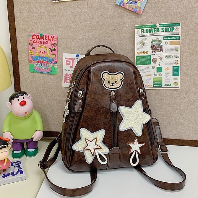 Autumn New Neutral Style Backpack Retro College Style Couple Backpack Autumn New Fashion Embroidered Backpack Large Capacity Backpack Autumn New Desig