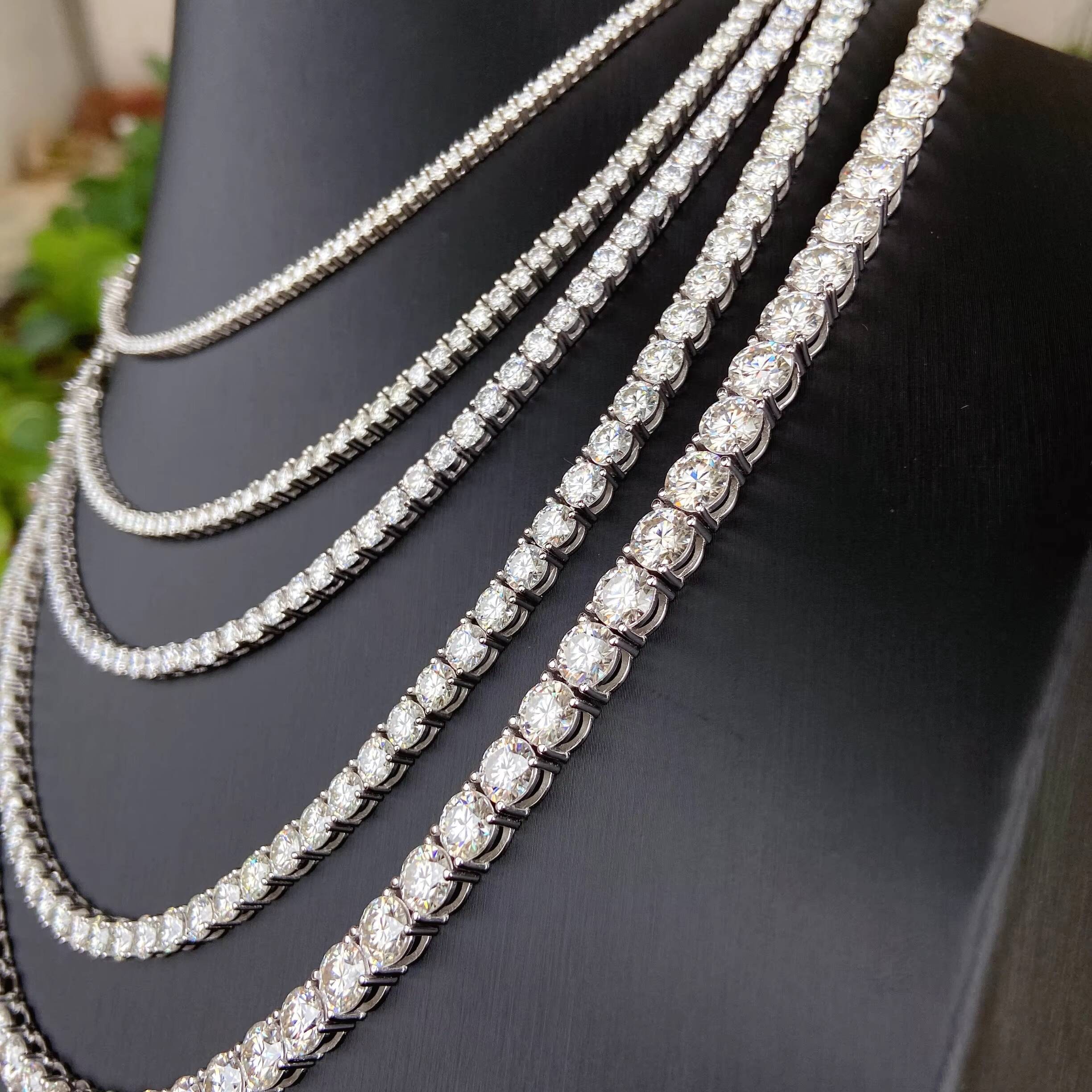 RTS 2mm 3mm 4mm 5mm 6.5mm Silver S925 Chain VVS Moissanite Diamond Fashion Tennis Chain
