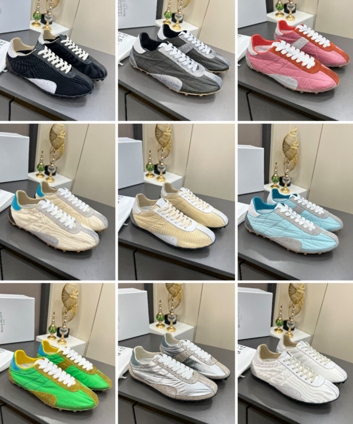 Designer - MM Men and women shoes Dress Shoes Casual Sneaker with Nails Made with distressed nylon and retro-treated suede Retro Casual 35-45size