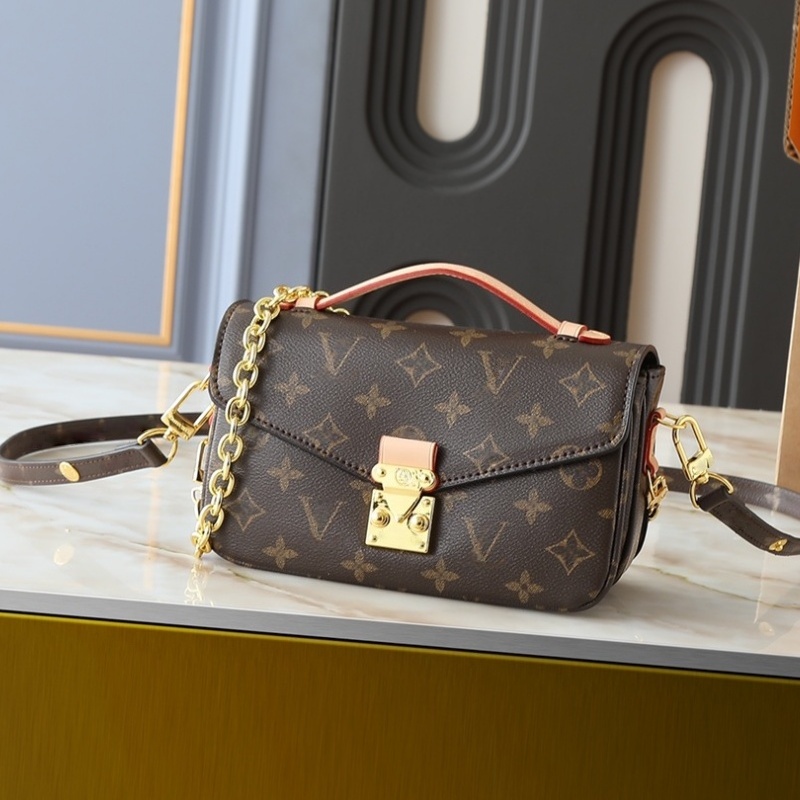 Designer Bag Women Brown Messenger Bag Chain Strap Handbags Crossbody Bag Classic Gold Buckle Design Zipper Shoulder Bags