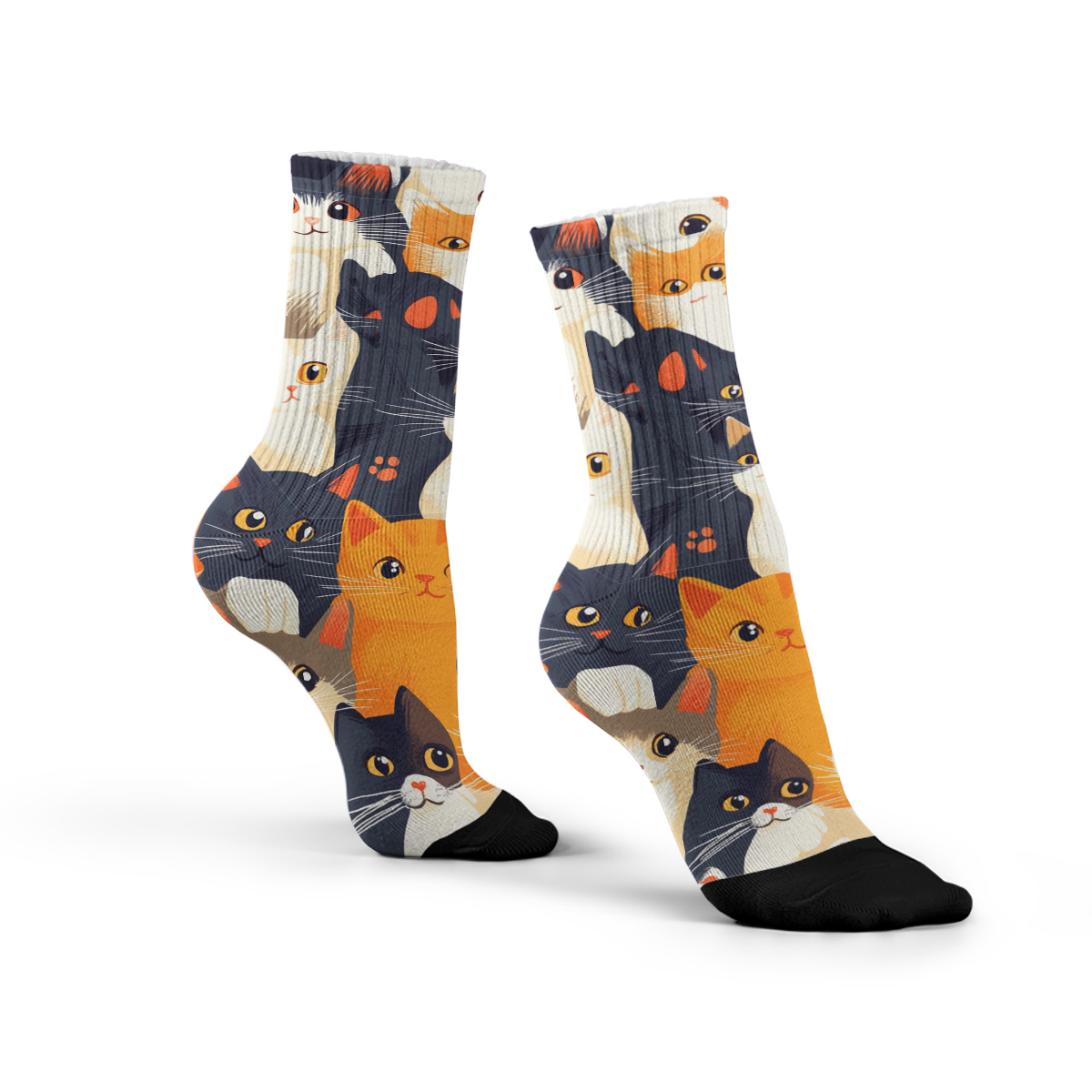Cute Cat Collage Unisex Tube Designer Sock C148