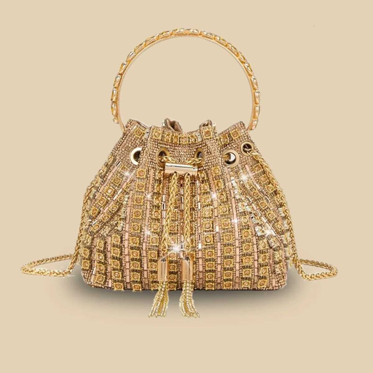JIOMAY Womens 2025 Fashion Light Banquet Bag with Charm Diamond Inlaid Handbag Fashion Full Diamond Bucket Bag Z250815