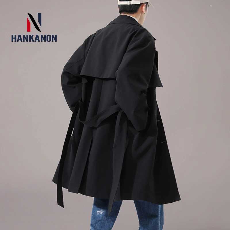 Business Casual Double-breasted Mens Long Trench Coat. Solid Color Elongated Jacket Youthful Classic Trench Coat. Oversized W250815