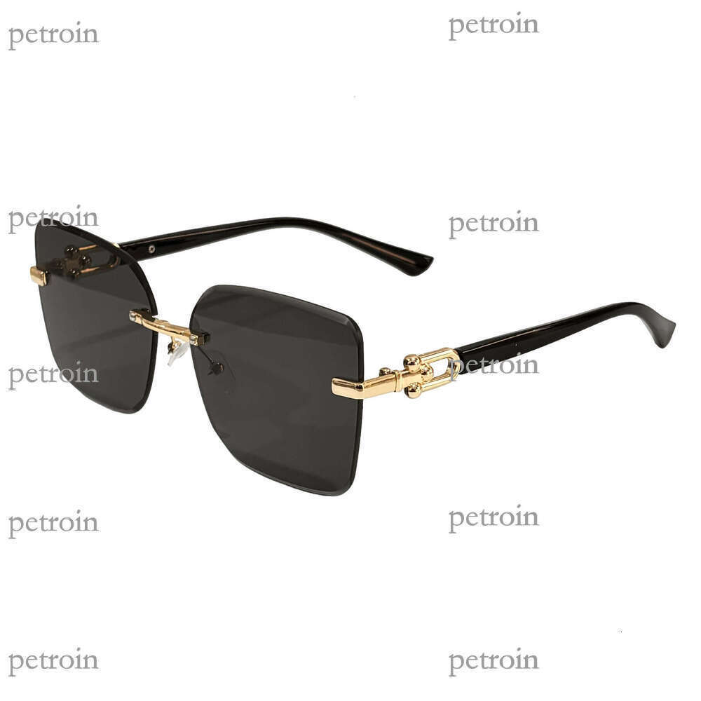 New Style Personality Women's High-end Light Luxury Gradient Color Plain Frameless Glasses Fashion Trendy Sunglasses