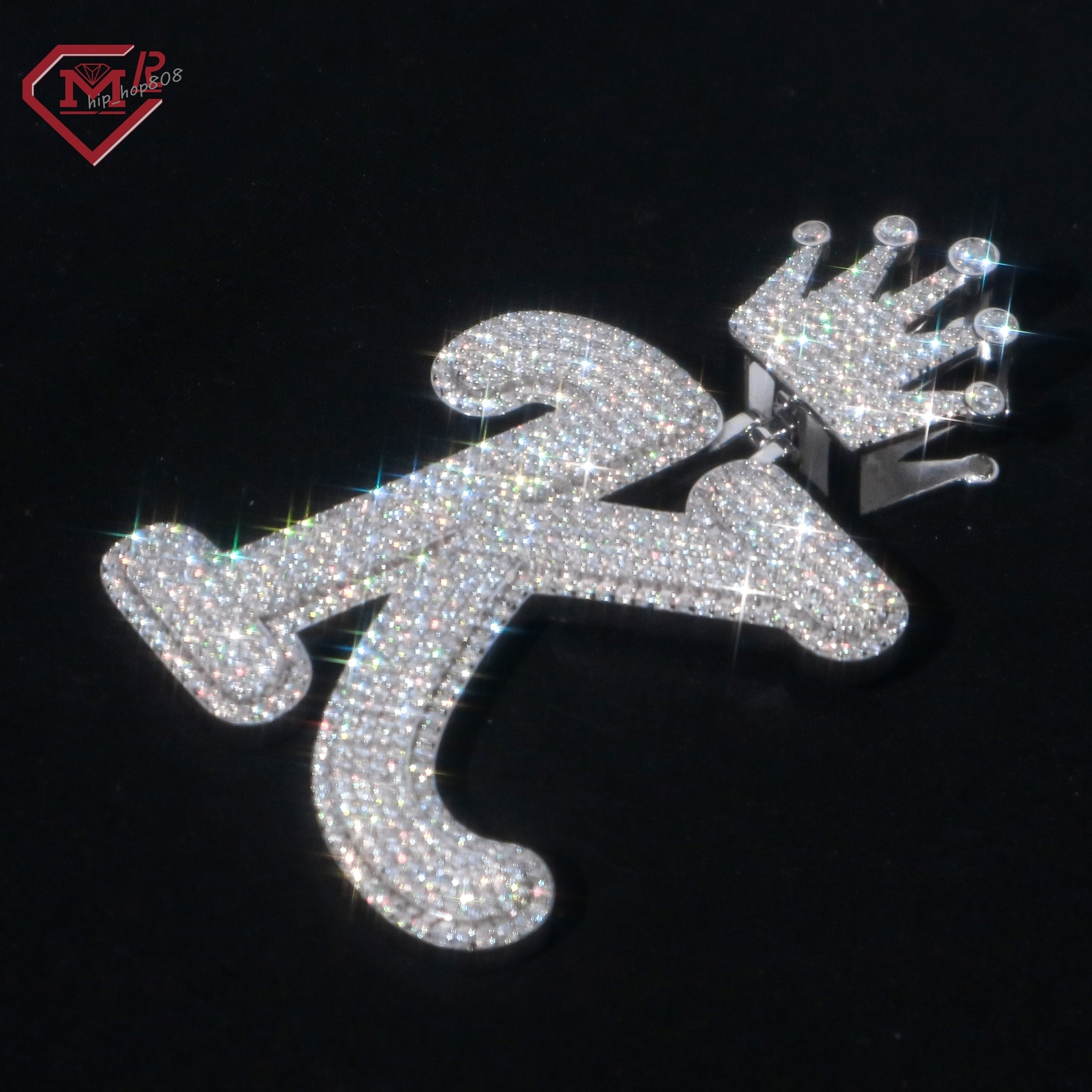 Hip Hop Moissanite Letter Pendant 925 Silver Custom Vvs Iced Out Diamond Moissanite Pendant