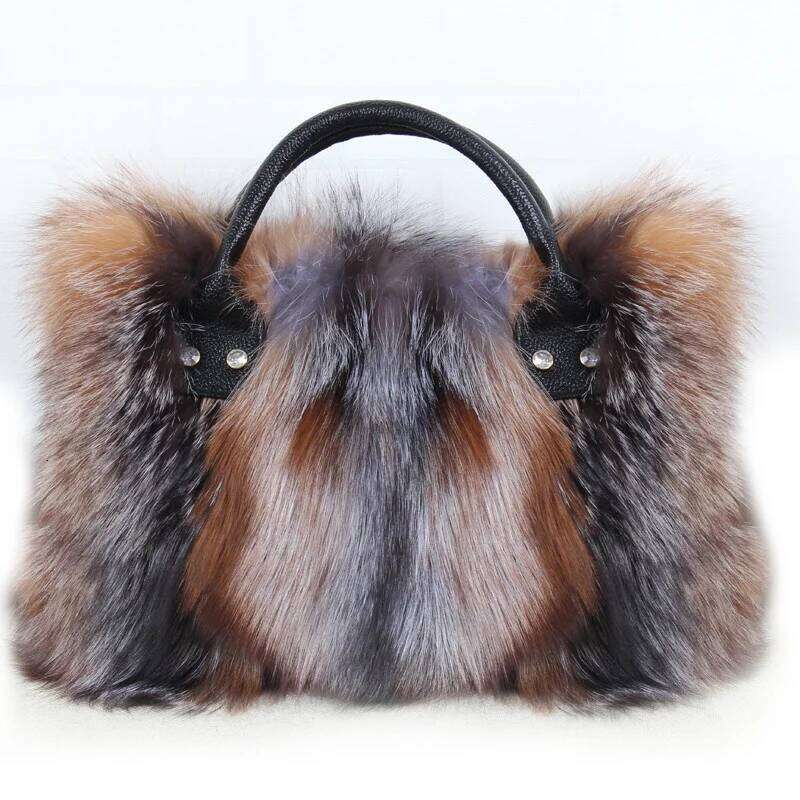 Designer bag 52 Real Fox Woman Crossbody Ladies Furry Casual Fur Handbag Shoulder Bags Clutch Fuzzy Evening Party Bag