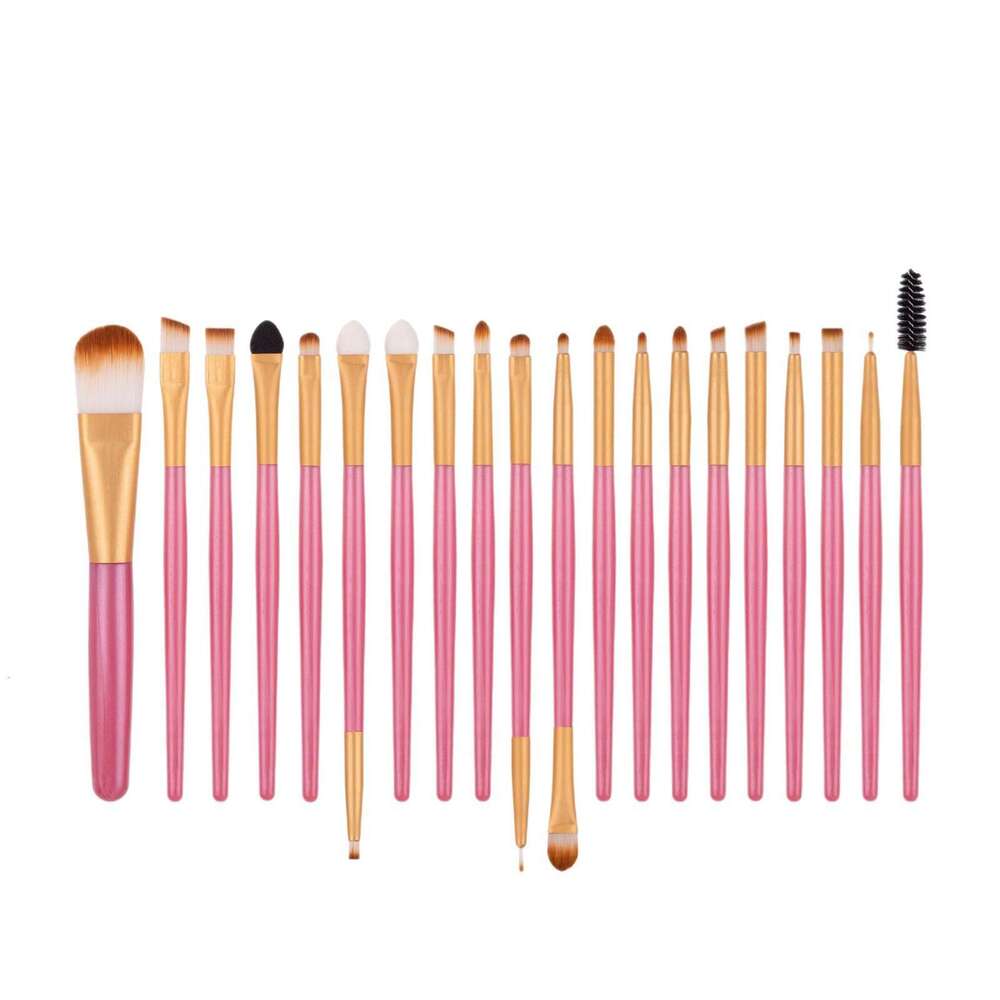 DHcollections 33-Piece Makeup Brush Set - Professional Cosmetic Brush Kit with Makeup Sponge & Pouch (Pink Gold/Brown Gold/Black Gold)