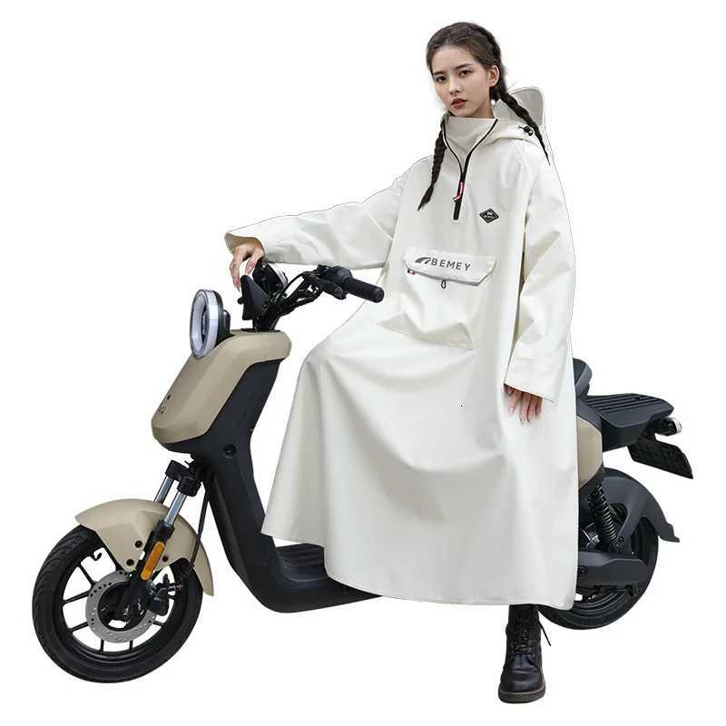 New electric scooter raincoat single person thick and extended raincoat riding electric bike anti drifting motorcycle raincoa Y250814