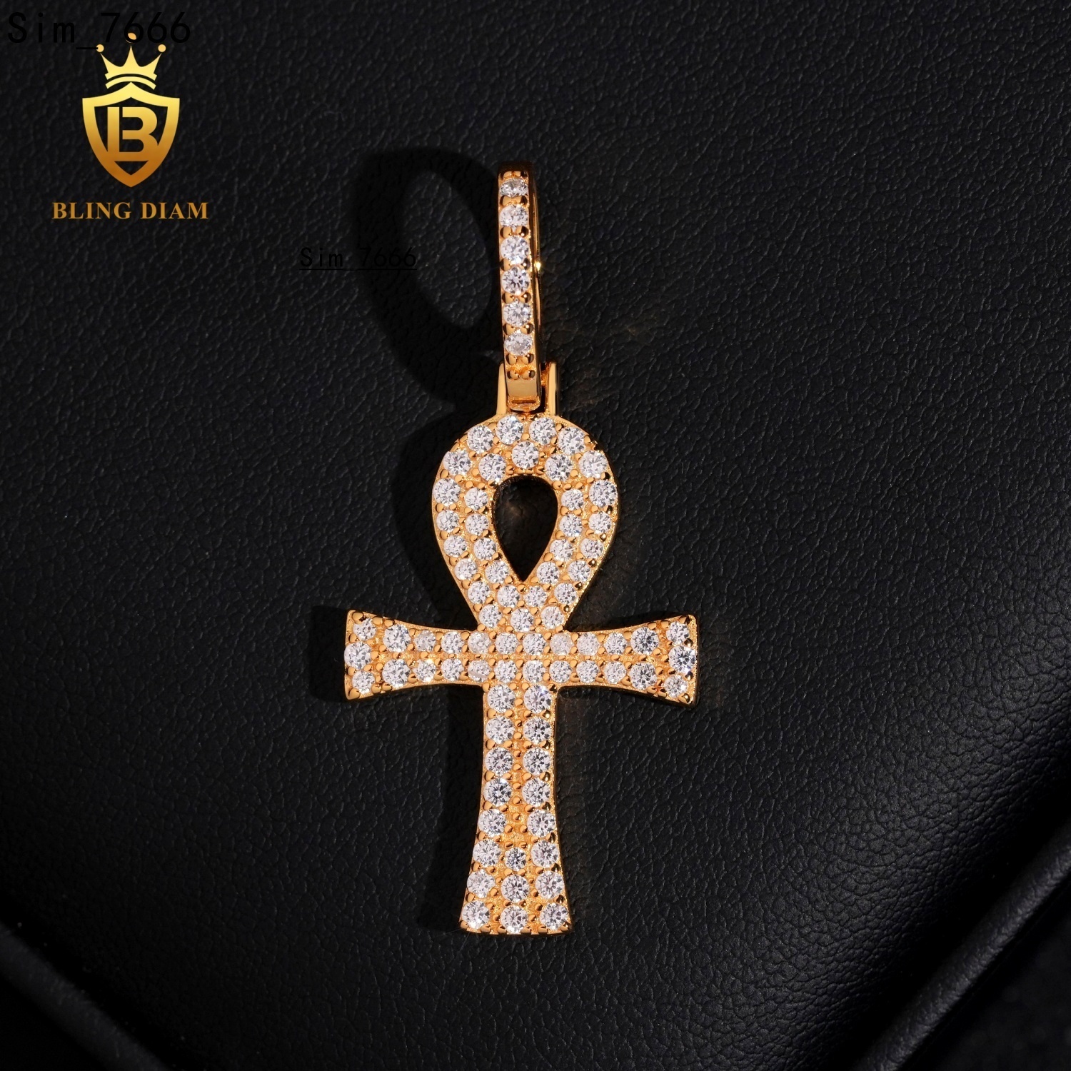 Factory Direct High Quality Hip Hop Sterling Silver 925 Moissanite Allah Cross Iced Out Pendant for Men