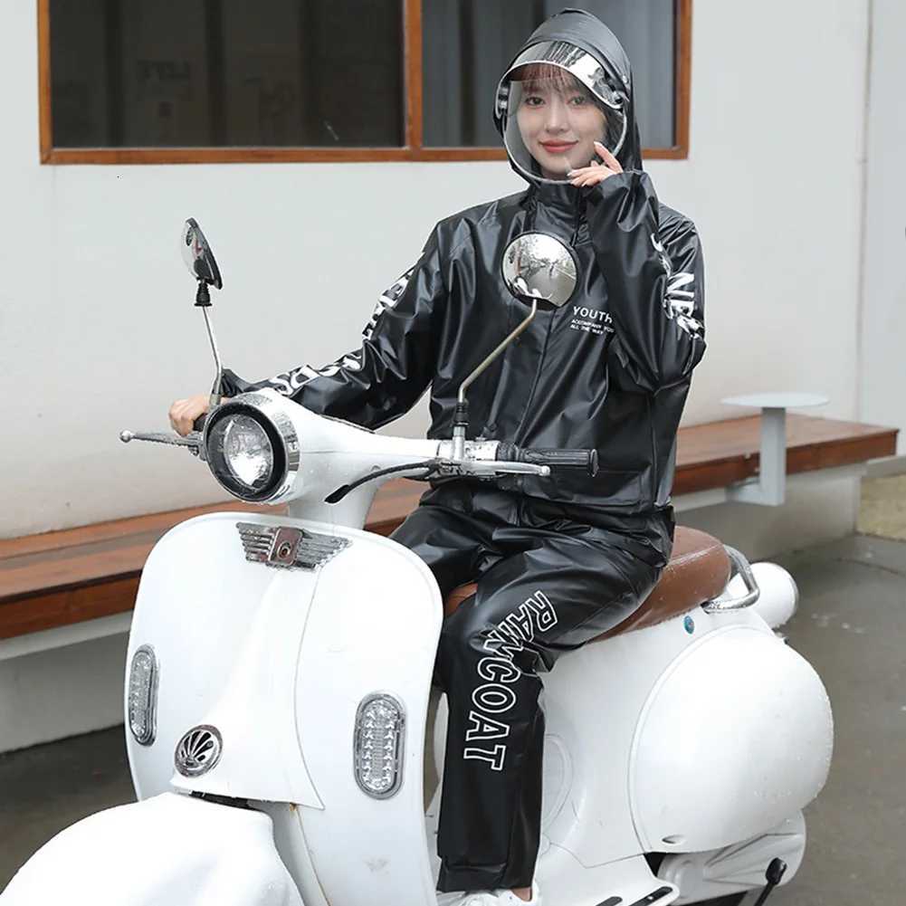 Separate Rain Suit with Hood Top Bottom Rain Gear Waterproof Motorcycle Rainwear for Fishing Hiking Travel Running Y250814