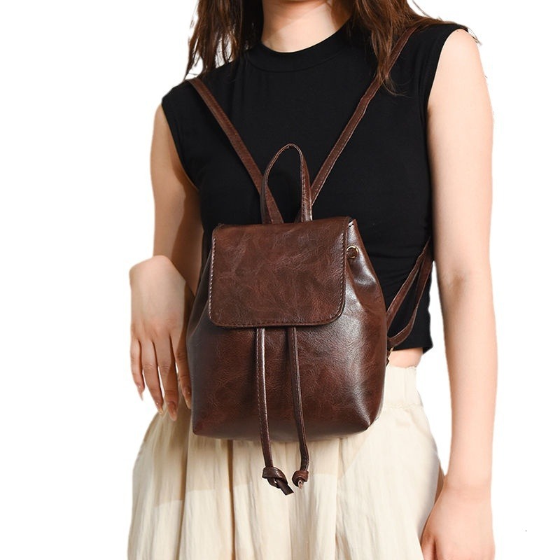 2025 Autumn New Unisex Style Backpack Women's New Minimalist Art Drawstring Retro Shoulder Bag Handbag Autumn New Designer Bag