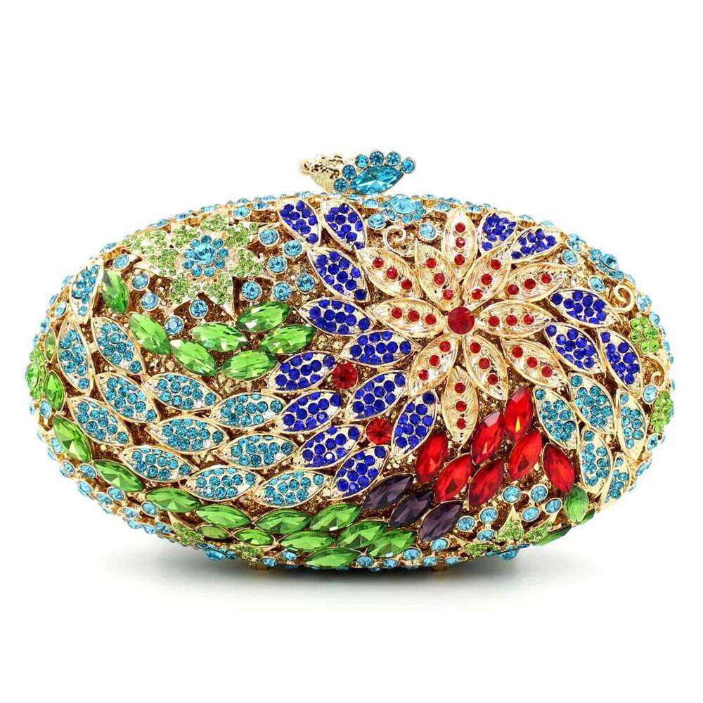 Designer bag 52 Rhinestone - Embellished Empty Metal Crystal Dinner Bag, Dia Women's Clutch Bag A Glamorous Accessory For Evening Gatherings