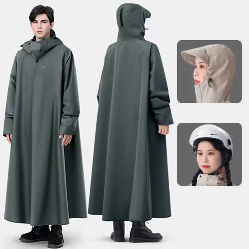 Thicken Oxford Oversized Hooded Rainwear Motorcycle Rain Coat for Men Women Waterproof Riding Gear One-piece Loose Long Raincoat Y250814