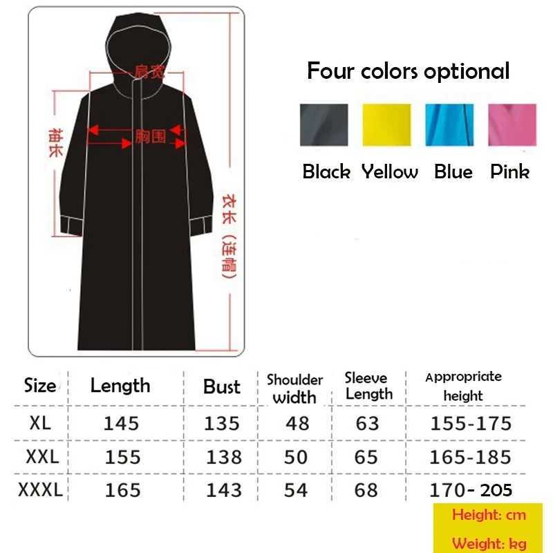 2024 Hot Sale EVA Raincoat Women/Men Zipper Hooded Poncho Motorcycle Rainwear Long Style Hiking Poncho Environmental Rain Y250814