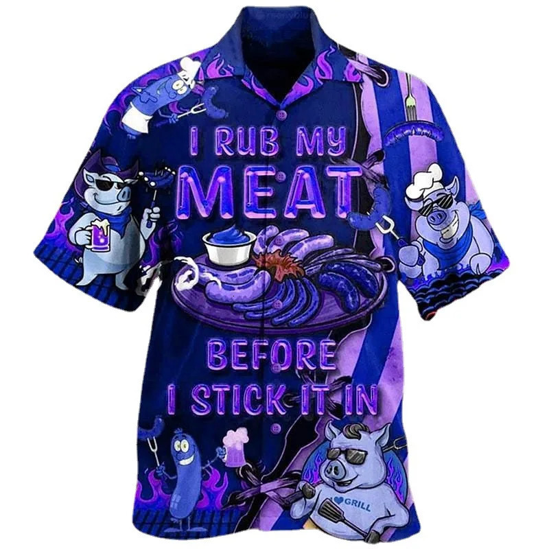 2024 Summer Mens Beach Shirt Cartoon Fruit 3D Printed Cuban Collar Short Sleeve Hawaiian Vacation Top Large Size Affordable 250804