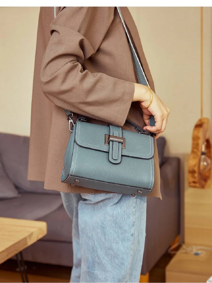 2025 New Fashion Genuine Split Leahter Women Crossbody Female Shoulder Handbag Ladies Korean Style Commuter Bag For Shopping