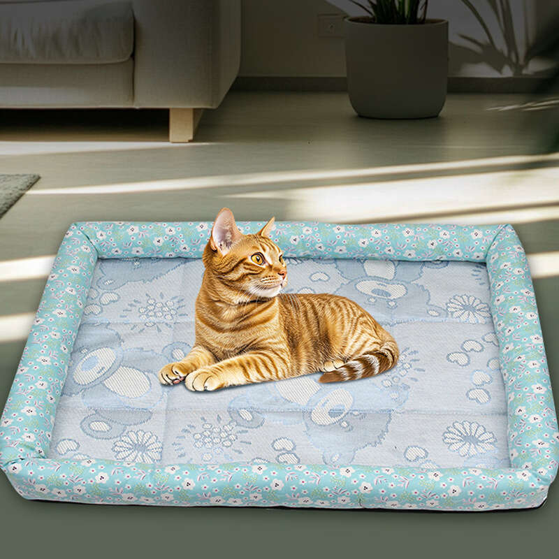 Pet Cooling Mat Dog Cat Sleeping Pad Cool Ice Silk Moisture-proof Mattress Cushion Summer Small Animal Cold Bed 5 sizes