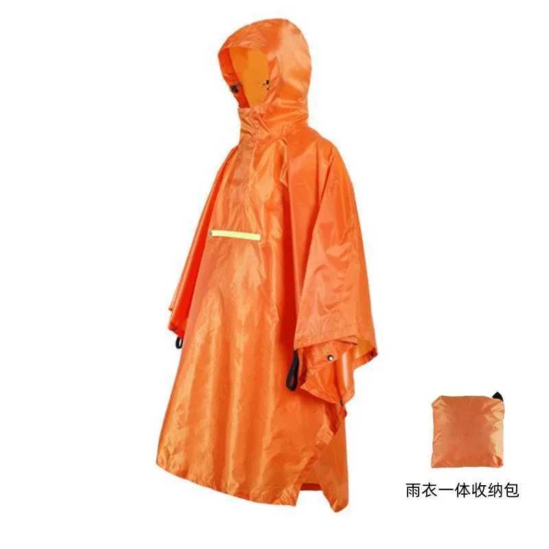 2025 Best-selling three-in-one cloak raincoat adult outdoor hiking polyester multifunctional rain poncho Y250814