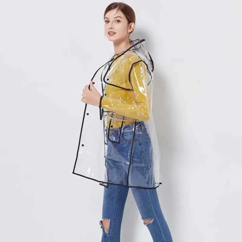 Clear EVA Rain Poncho Womens Lightweight Waterproof Raincoat with Hood Packable Outdoor Gear for Hiking Travel Y250814
