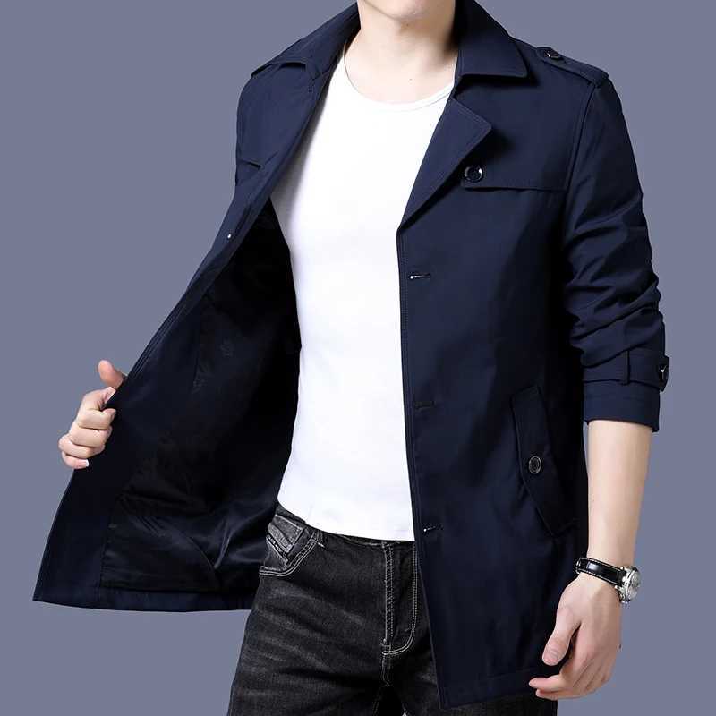 Top Grade British New Brand Casual Fashion Mens Trench Coat Designer Windbreaker Overcoat Slim Fit Long Jacket Mens Clothing W250815