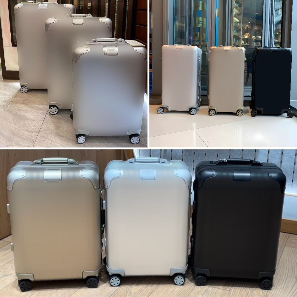 Designer Metal suitcase set Aluminum Luggage fashion universal wheel large capacity Trolley case Boarding box 21Cabin size 26/30 check in and 33inch trunk version
