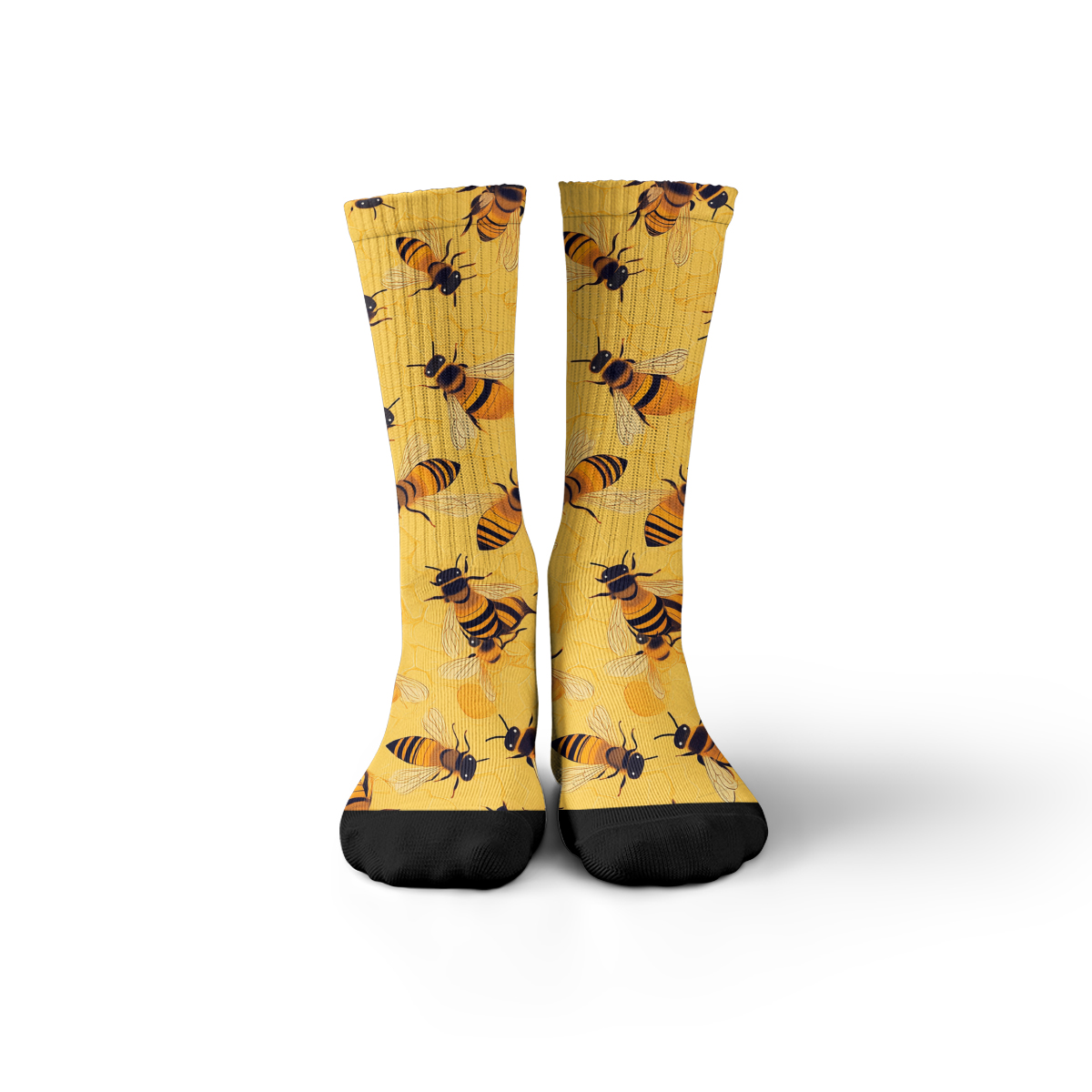 Vibrant Bee Pattern Unisex Tube Designer Sock C147