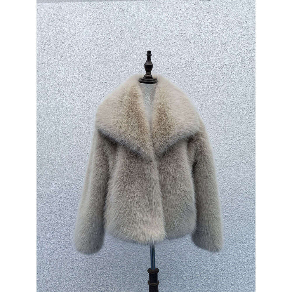 Fur big collar artificial fur coat fashionable imitation fox fur fur coat fluffy plush women's clothing