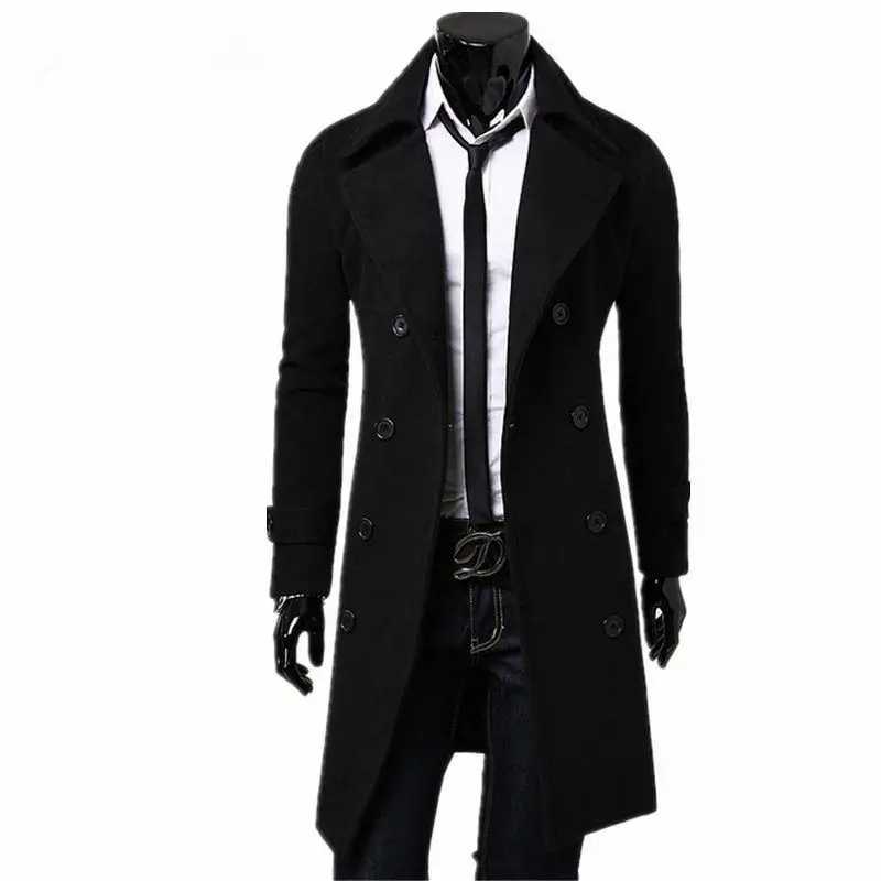 2023 New Fashion Designer Mens Trench Coat Autumn Winter Double-breasted Windproof Slim Trench Coat Men Plus Size W250815