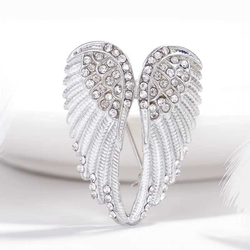 Fashion Crystal Angel Wing Brooch Pins Jewelry Women Men XJ250815