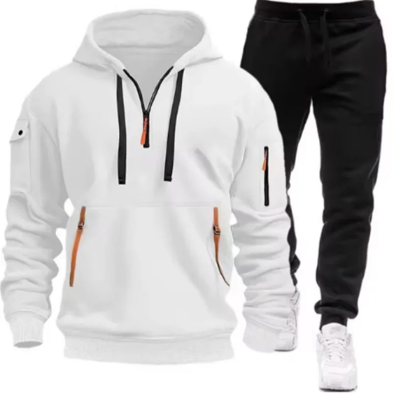 Mens Tracksuit Casual Classic Hooded Sweatshirt Jogging Clothing High Quality Simplicity Versatile Tops Pants Suit Running 250814